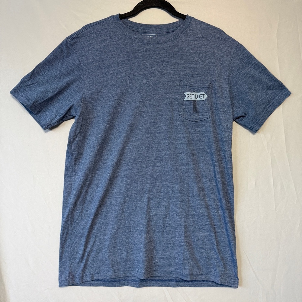 The North Face Mens Get Lost Graphic T-Shirt L Blue Slim Fit Outdoors Camping